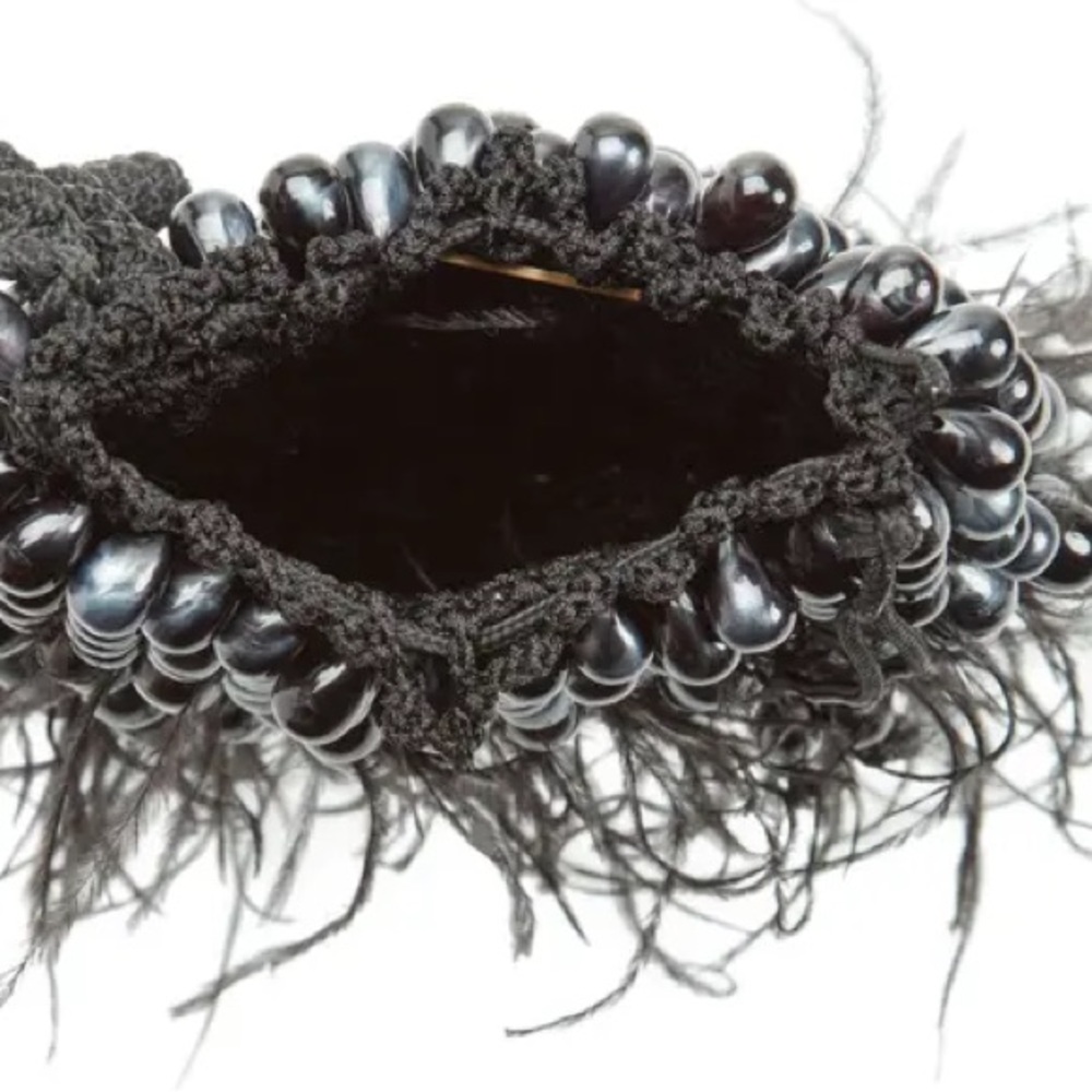 Dory Ostrich Feather Beaded Wristlet - Picture 9 of 15